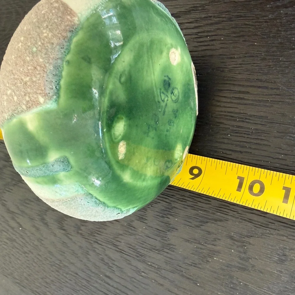 Vintage Haeger Pottery Green Drip Glaze Bud Vase USA Signed‎ Mid Century Modern